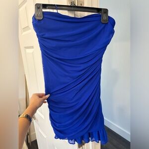 Amanda Uprichard Klana Dress in Blue Mesh